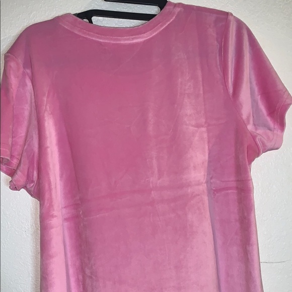 NEW Juicy Couture Pink T-Shirt with Rhinestone Logo - Picture 8 of 9